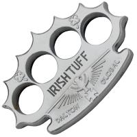 RD-1015-SL-IRISH-T - Robbie Dalton Global Silver Irish Tuff Brass Knuckle Paperweight