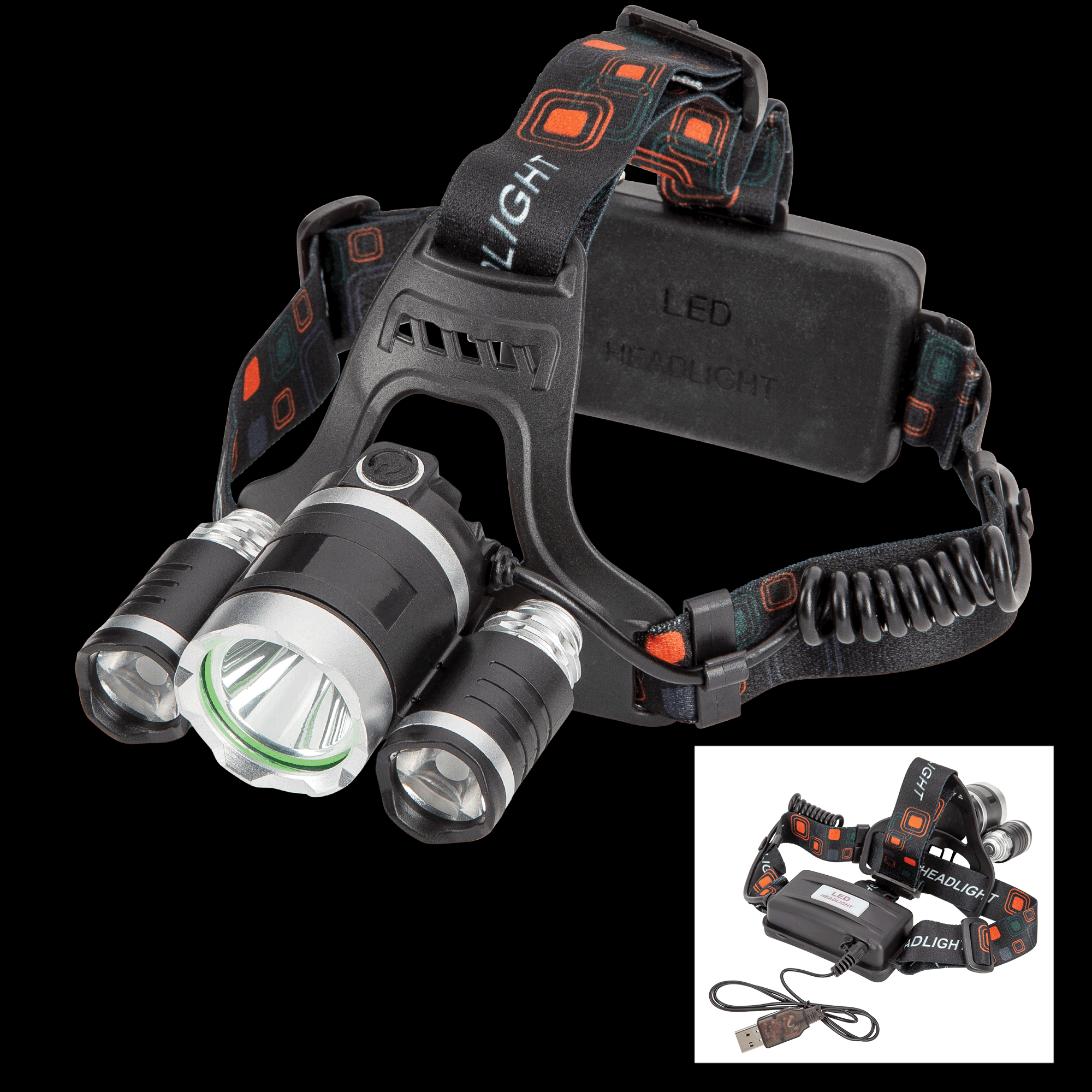 1500 Lumen Rechargeable LED Headlamp 20 Watt