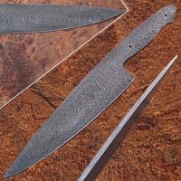 SBDM-2287 - Damascus Full Tang Ladder Pattern Blank Chef Knife Ltd Edition 4