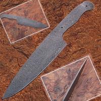 SBDM-2290 - Damascus Full Tang Ladder Pattern Blank Chef Knife - Ltd.Edition