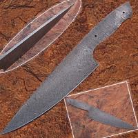 SBDM-2292 - Damascus Full Tang Ladder Pattern Blank Chef Knife Ltd Edition 1