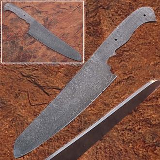Damascus Full Tang Ladder Pattern Blank Blade Chef Knife