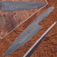 SBDM-2294 - Damascus Full Tang Ladder Pattern Blank Chef Knife 1