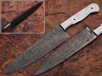 SBDM-2304 - Custom Made Damascus Making Ladder Pattern Chef Knife blank