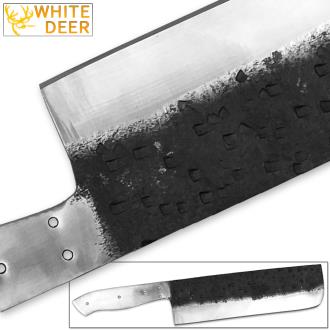 WHITE DEER 1095 Forged Steel Blank Usuba Bocho Knife Kanto Japanese Chef Cleaver   Cutlery