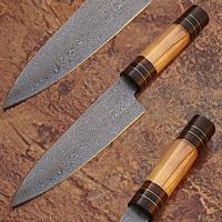 SDM-2247 - Custom Made Damascus Steel Olive Wood, Hardwood Handle 1