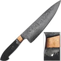 SBDM-2232 - Damascus Steel Blank Santoku Chef Knife Copper Bolstered Cutlery