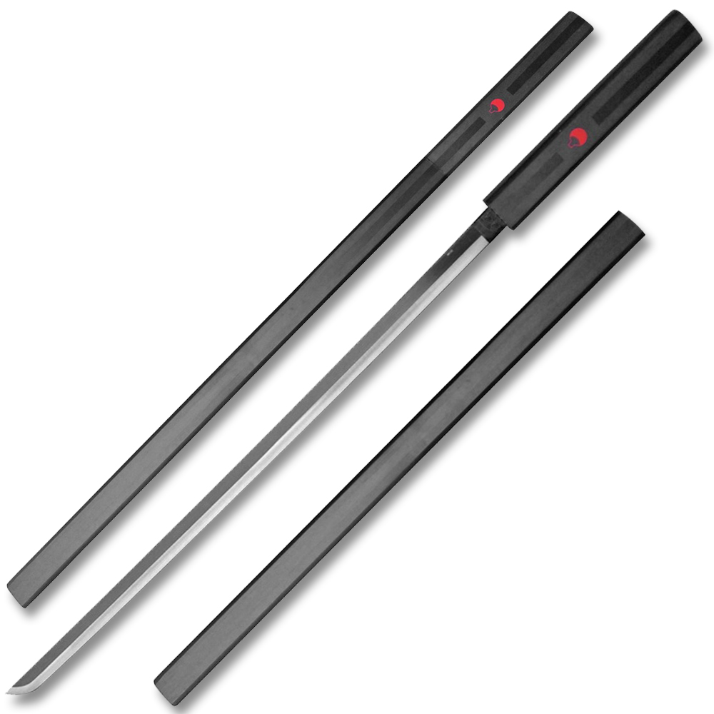 Black Sasuke Kusanagi Grass Cutter Steel Ninja Sword Katana Cosplay