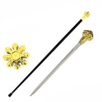 1I1-SI17431G - Golden Crown Knob Walking Cane Sword
