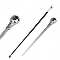 3P3-SI18411-S - The Kingpin Silver Handle Walking Cane Sword