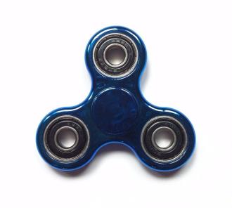 Shiny Blue Metallic Color Fidget Tri-Spinner EDC Bearing ADHD Focus Stress Reliever Hand Toys