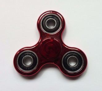 Shiny Red Metallic Color Fidget Tri-Spinner EDC Bearing ADHD Focus Stress Reliever Hand Toys