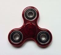 SHINE-RD - Shiny Red Metallic Color Fidget Tri-Spinner EDC Bearing ADHD Focus Stress Reliever Hand Toys