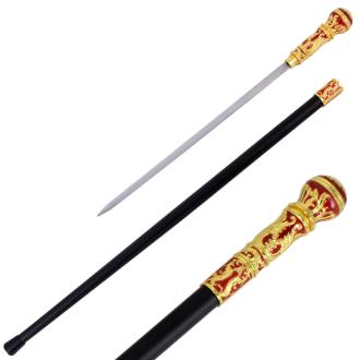 36 Golden Red Knob Deluxe Steel Cane Sword
