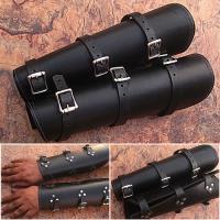SLC-705 - Black Leather Armor Pointed Tip Fantasy Medieval Cuff