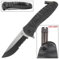 SP1378BK - Alert Code Black Spring Assist Knife