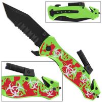 SP1379GN - Undead Crisis Flashlight Spring Assist Knife