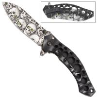 SP1637 - Golgotha Guardian Skull Pocket Knife