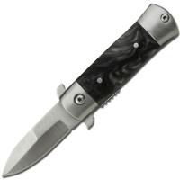SP354-25PMB - Mini Stiletto Spring Assist Knife with Black Pearl Handle