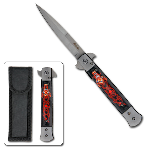 Spring Assist Legal Automatic Stiletto Switchblade Style Knife