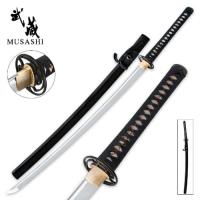 SS-784BK - Hand Forged 1060 Musashi Katana Sword With Scabbard