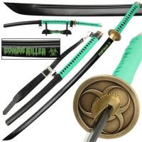 SS-787 - Zombie Killer High Carbon Steel Full Tang Katana Sword Hi-Vis Green