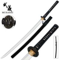SS-819BK - Musashi Floral Design 1060 Carbon Steel Samurai Katana Sword
