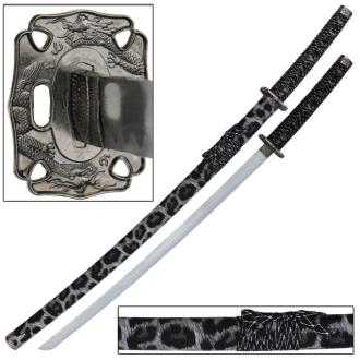 Winter Leopard Japanese Katana Sword