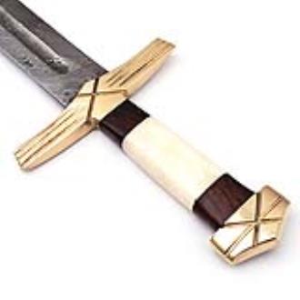 Formidable King Pattern Welded Damascus Steel Viking Sword