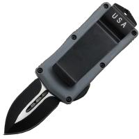 ST-10GY - Speed Tech Spear Point Blade California Legal OTF Switchblade Dual Action Knife Grey