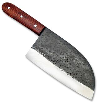 Teuchi Serbian Chef's Knife 1095 Forged High Carbon Steel Cocobola Handle