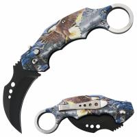 ST-44EG - Automatic Krambit Knife 3D Printed American Eagle Pocket Knife