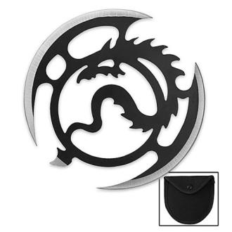 Ninja Throwing Disk with Flying Dragon Design