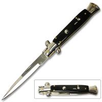 ST-7BB - Swift Open Black Milano Stiletto Auto Knife