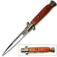 ST-7WD - Frost Wood Handle Stiletto auto Knife