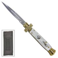 ST2060 - Italian Milano Marble Slab Automatic Stiletto Switchblade