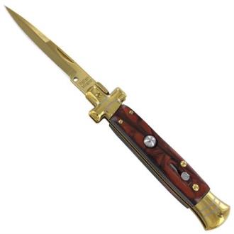 Stiletto Switchblade Autumn Bronze Automatic Knife