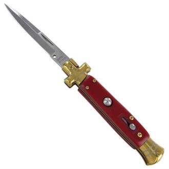 Automatic Sentinel Red Stiletto Switchblade Knife