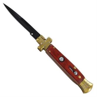 Golden Stiletto Switchblade Santa Fe Automatic Knife