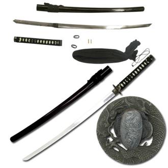Ten Ryu Full Tang Black Samurai Katana Sword