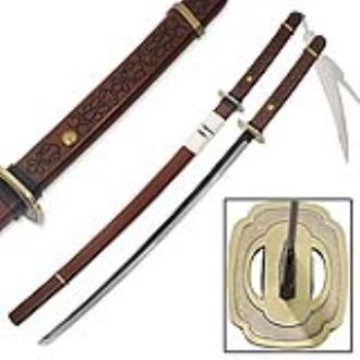 Yomi GZ Katana Sword with Carved Wooden Handle Anime Replica