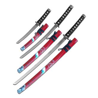 Samurai Crystal Red Ice Samurai Sword Set