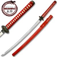 MS-941RD - MOSHIRO 1045 STEEL Steel Hand Forge Red Scabbard