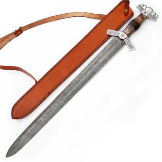 Full Tang Valhalla Rising Damascus Steel Sword