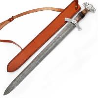SW003DM-SR - Full Tang Valhalla Rising Damascus Steel Sword