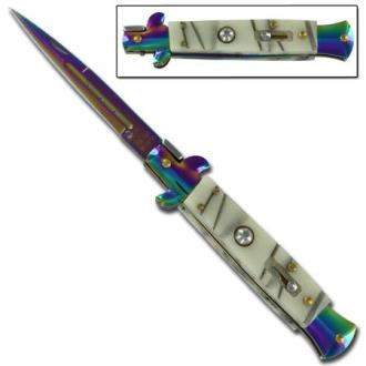 Stiletto Knive - Stiletto Milano Auto Knife Titanium Pearl A150BLR