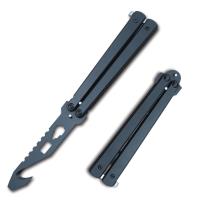 T205601BK-3 - Balisong Bottle Opener Butterfly Multi Functional Belt Cutter Black Hook