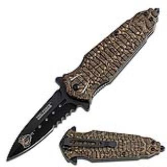 Spring Assist Knife Snake Venom Spike Copper