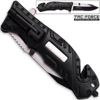 TF-835SH - 8in Tac Force Sheriff Rescue Flashlight Pocket Knife Spring Assisted Folding Leo