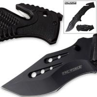 TF-954BK - Tac-Force Folding Tracker Blade Tactical &amp; Rescue Pocket Knife All Black